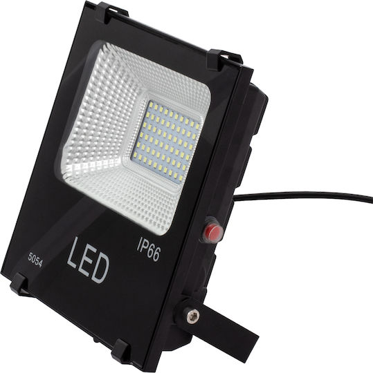 GloboStar Στεγανός Ηλιακός Προβολέας LED 30W Ψυχρό Λευκό 6000K IP66