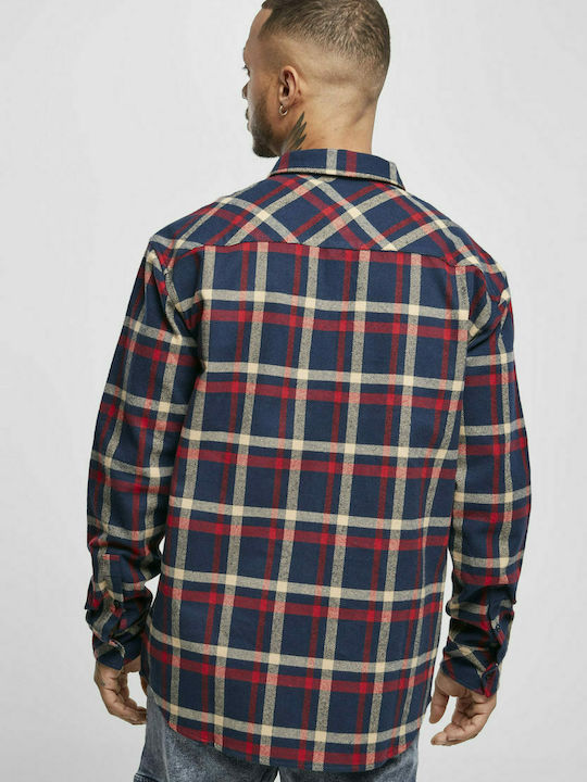 Urban Classics TB4695 Men's Shirt Long Sleeve Cotton Checked Multicolour