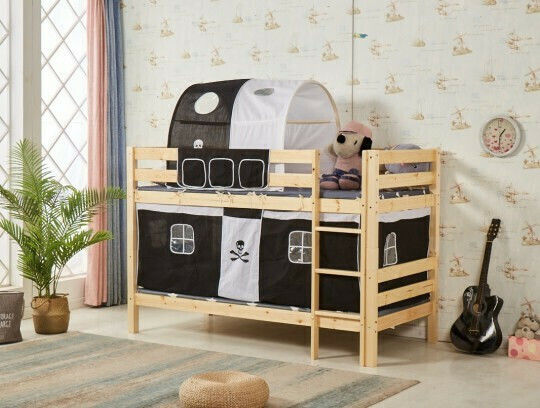 Benedict Kinderbett Koje Einzeln Beige für Matratze 90x200cm