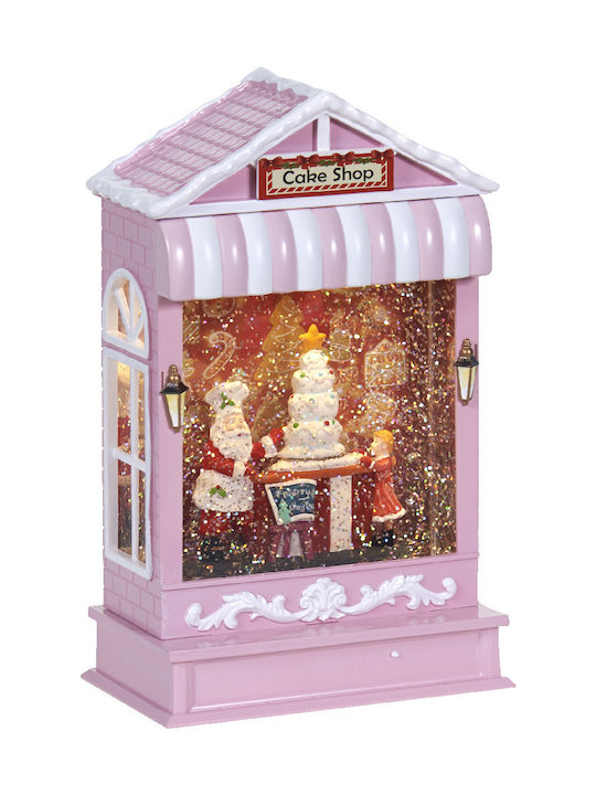 Christmas Decorative Kiosk Lighted with Santa Claus 16x9.3x25.5cm (Μiscellaneous Colors) Kiosk