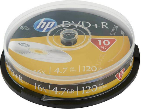 HP Recordable DVD+R 16x 4.7GB Cake Box 10pcs