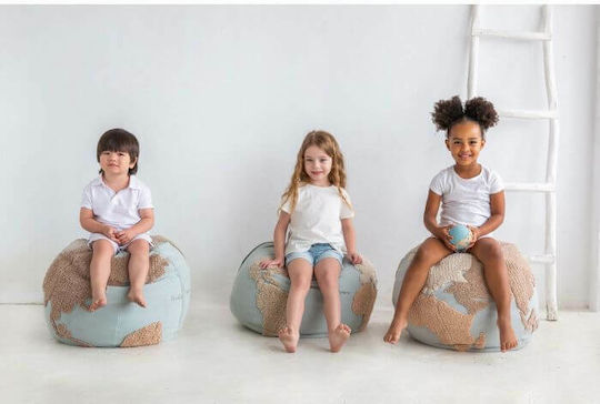 Beanbag World Map Blue 45x50x45cm