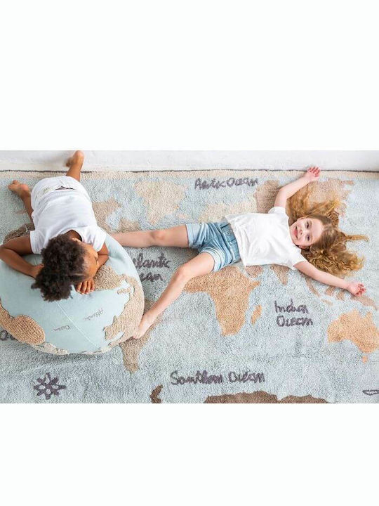Beanbag World Map Blue 45x50x45cm