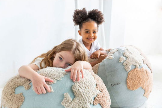 Beanbag World Map Blue 45x50x45cm