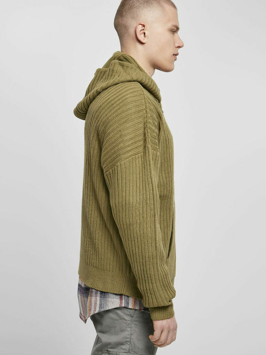 Tiniolive Herren Strickjacke mit Kapuze Khaki