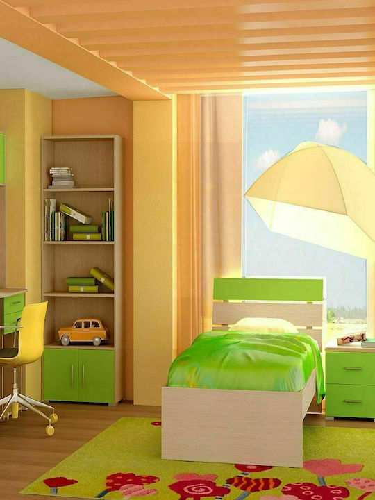 Note Kids Bed Classic Single Green for Mattress 90x190cm