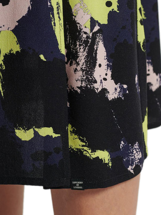 High-waisted Midi Skirt Multicolored