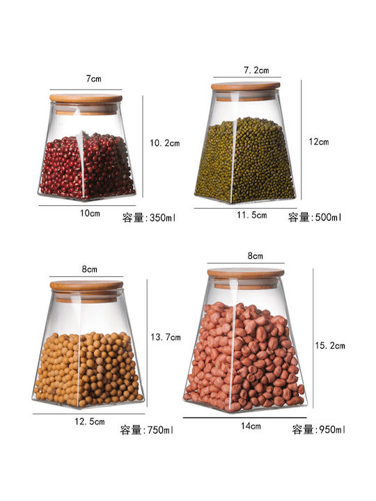 Viosarp General Use Glass Jar with Airtight Lid Transparent 750ml