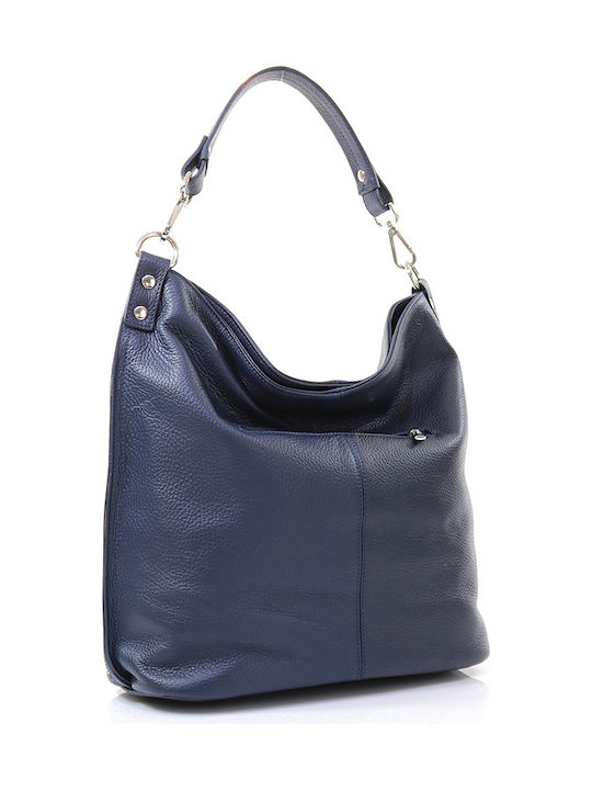 Passaggio Leather Women's Leather Shoulder Bag Navy Blue