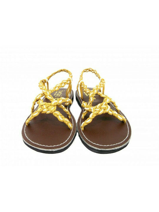 Twist Paros Women's Flat Sandals Gold / Beige