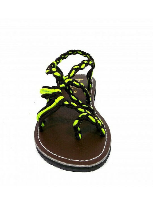 Milos Γυναικεία Σανδάλια Brown / Green Banana