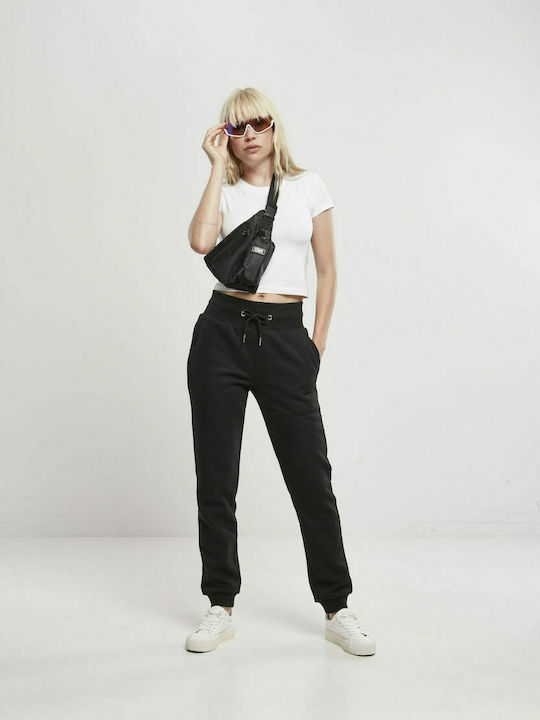 Damen Jogginghosen mit Hohe Taille Jogger Schwarz