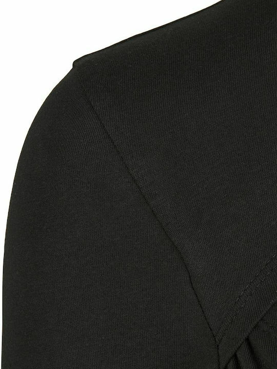 Damen Bluse Baumwolle Langärmelig Rollkragenpullover Schwarz