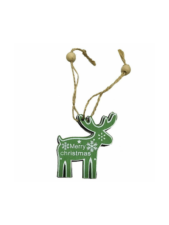 XMASfest Christmas Wooden Reindeer Ornament 6x6.5cm (Μiscellaneous Colors)