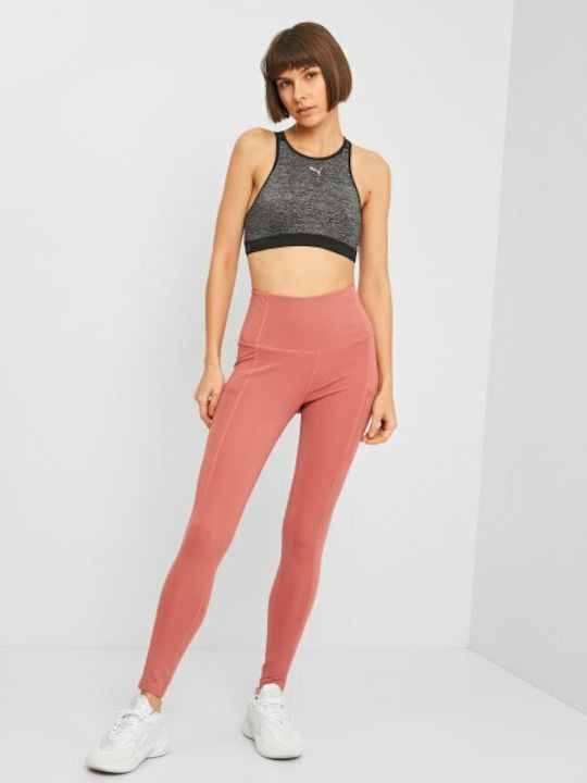 Women's Long Training Legging High Waisted Pink
