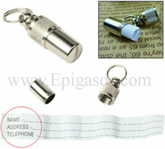 Kerbl Identification Tube Ταυτότητα Σκύλου Ασημί Μεταλλική 2.2cm