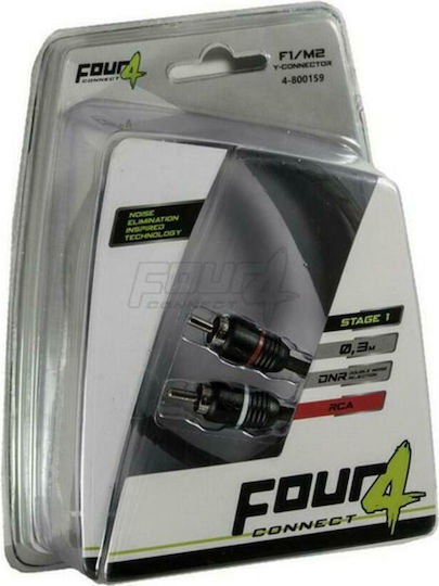 Four Connect Stage1 Y-Splitter Car Audio Speaker Cable 1M 2F