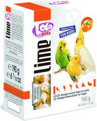 Lolo Pets Lime Mineralien-Block für Vögel Vogel Kalziumstein mit Orange XL 190gr 190gr 3481