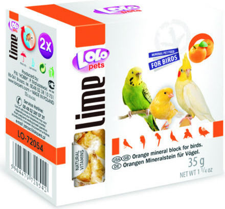 Lolo Pets Lime Mineral Block for Birds Birds Calcium Stone with Orange XL 190gr 190gr