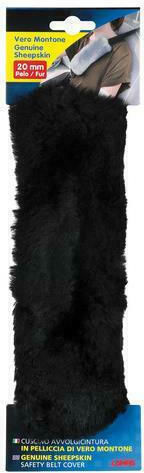 Lampa Car Seat Belt Pad Black Sheepskin 26x9mm
