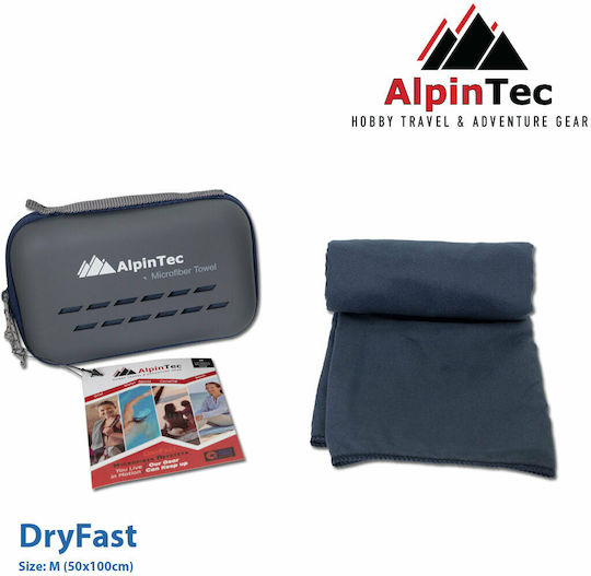 AlpinPro DryFast Microfiber Body Towel in Case Navy Blue 180x90cm