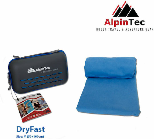 AlpinPro DryFast Microfiber Body Towel in Case Navy Blue 180x90cm