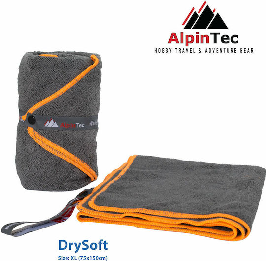 AlpinPro Drysoft Microfiber Body Towel Antibacterial with Case Gray 150x75cm