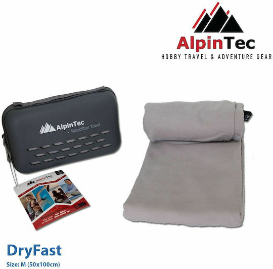 AlpinPro DryFast Microfiber Face Towel in Case Gray 100x50cm