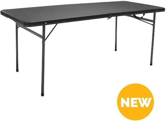 OZtrail Fold In Half Table Tabelle Stahl für Camping Klappbar 180x76x73cm Schwarz