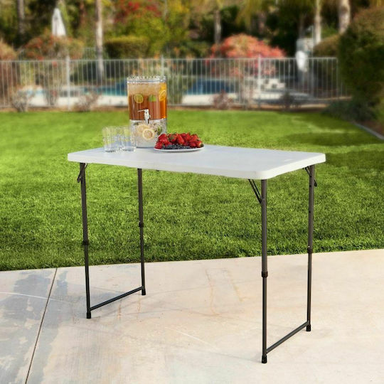 Lifetime Half-Folding Tabelul Oțel pentru Camping Pliabil în cazul în care 122x91.5x61cm Alb