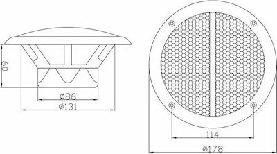 Blow Difuzor marin Impermeabil 6.5" cu 80W RMS Alb