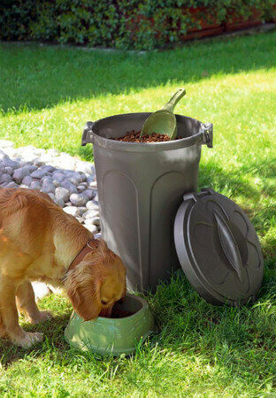 Stefanplast Jerry Plastic Food Storage Container for Dog 23lt in Gray Color