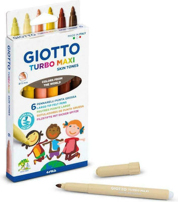 Giotto Turbo Maxi Skin Tones Markere de desen Groși Set 6 Culori