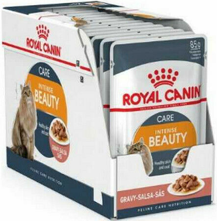 Royal Canin Intense Beauty Gravy Wet Food for Adult Cats in Pouches 85gr