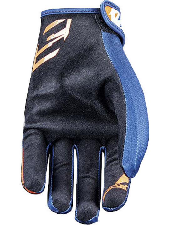 Five MXF4 Motocross Gloves Scrub Navy/Fluo Orange