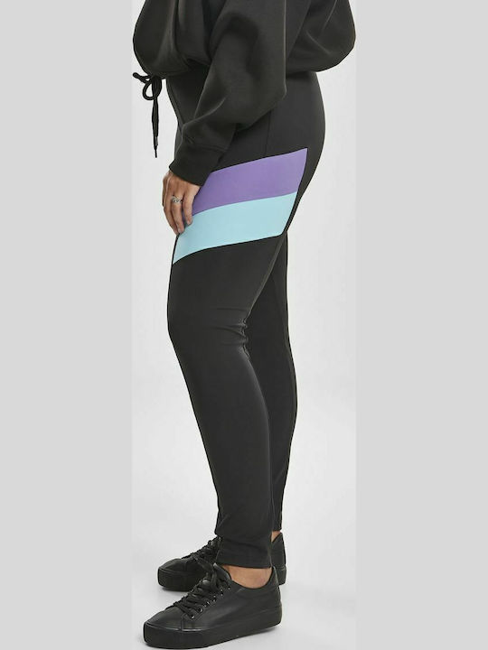 Color Block Women's Long Training Legging Black