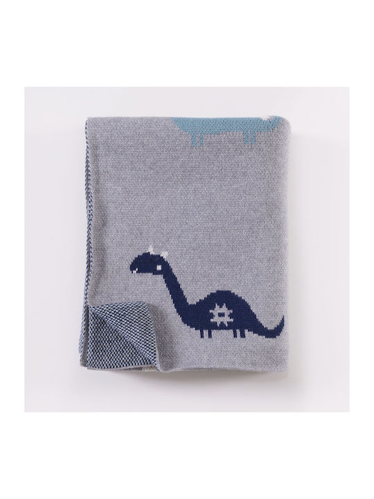 Rythmos Blanket Nursery Swaddling Blankets Dino Jacquard Cotton Gray 80x100cm