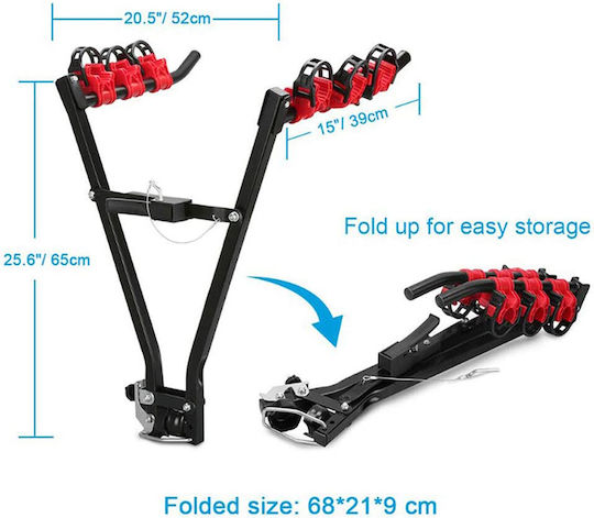 Autoline Car Bike Tow Hitch Rack for 3 Bikes