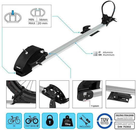 Menabo Pro Tour Car Bike Ceiling Rack for 1 Bike