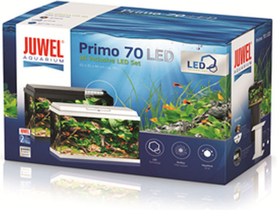 Juwel Primo Ενυδρείο Ψαριών Χωρητικότητας 70lt με Φωτισμό, Θερμαντήρα, Κυκλοφορητή, Φίλτρο 61x31x44εκ. Μαύρο