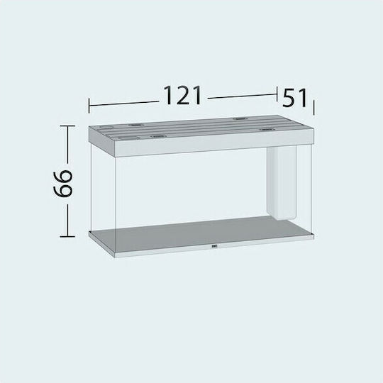 Juwel Rio 350 LED Beech Fisch-Aquarium mit Kapazität von 350Es mit Beleuchtung, Heizung, Umwälzpumpe, Filter und 121x51x66cm Beige