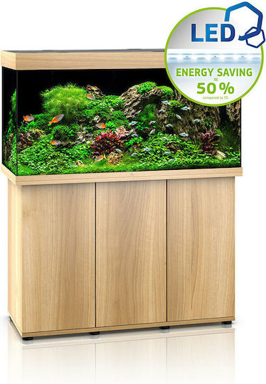 Juwel Rio 350 LED Beech Fisch-Aquarium mit Kapazität von 350Es mit Beleuchtung, Heizung, Umwälzpumpe, Filter und 121x51x66cm Beige