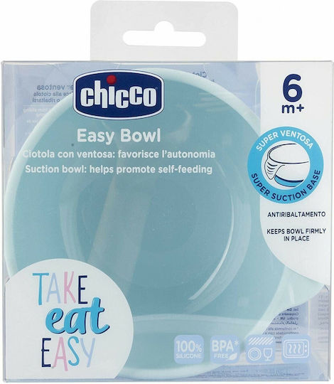 Chicco Детска Купа за Хранене Take Eat Easy от Силикон Светлосин