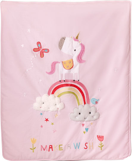 Bizzi Growin Regenbögen und Einhörner Rosa 100x120cm BG001
