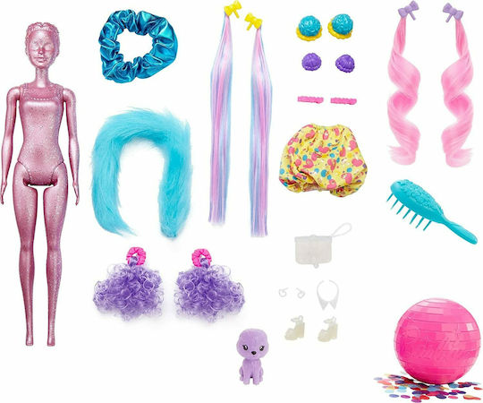 Barbie Hair Swaps Glittery Pink Puppe Color Reveal für 3+ Jahre alt+ Jahre