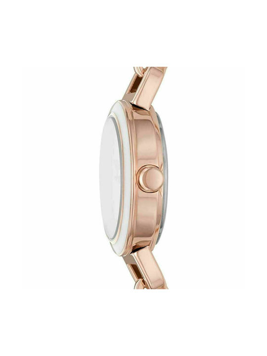 DKNY City Link Watch with Pink Gold Metal Bracelet