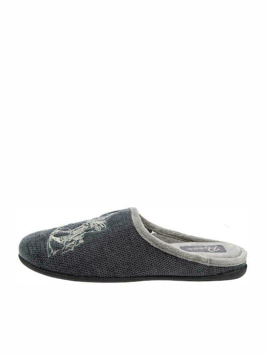 Parex Men's Printed Slippers Gray