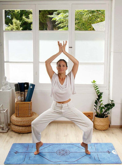 Niyamas Samatva Trainingsmatte Yoga Blau mit Tragegurt (185x68x0,5cm)