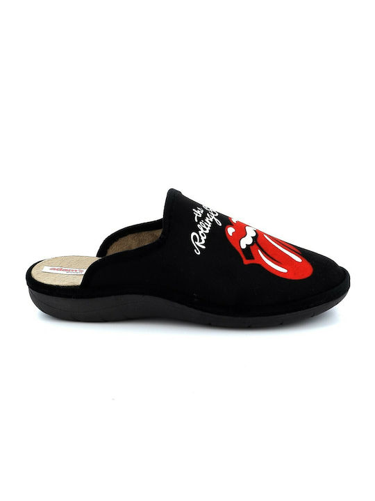 Papuci bărbați iarna cu modele Negri