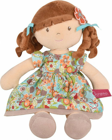 Bonikka Summer Brown Flowers Rag Doll 35cm